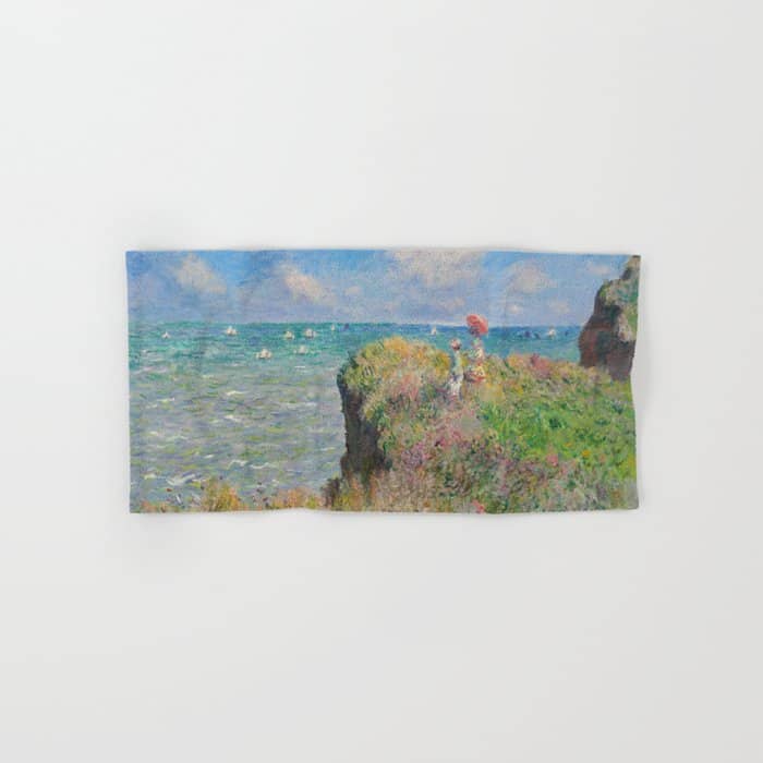 Claude Monet " Cliff Walk At Pourville" Bath Towel