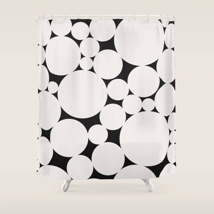 Circular Collage - Black And White Shower Curtain