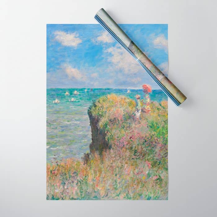 Claude Monet " Cliff Walk At Pourville" Wrapping Paper