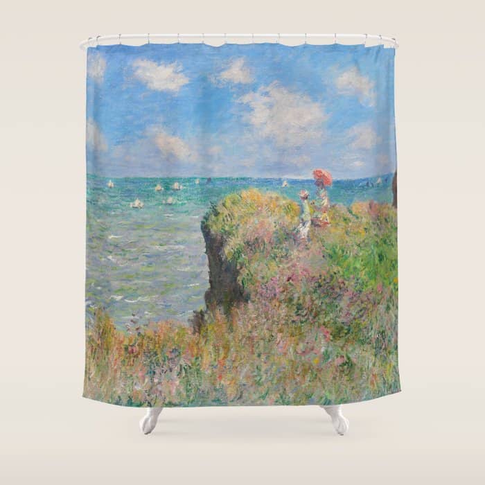 Claude Monet " Cliff Walk At Pourville" Shower Curtain
