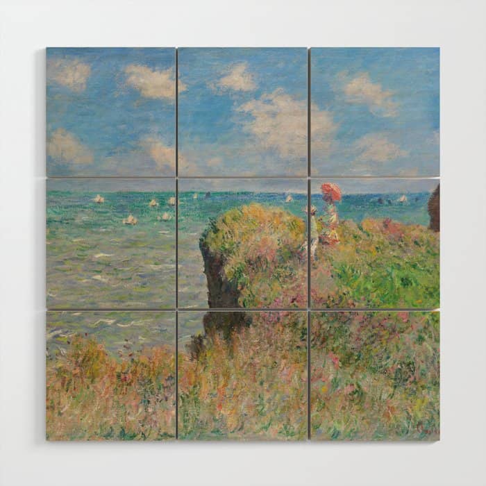 Claude Monet " Cliff Walk At Pourville" Wood Wall Art