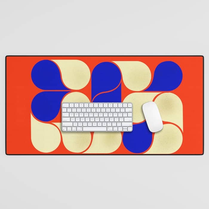 Mid-Century Geometric Shapes-No10 Desk Mat