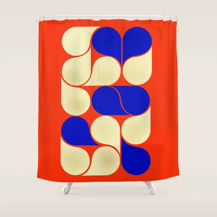Mid-Century Geometric Shapes-No10 Shower Curtain