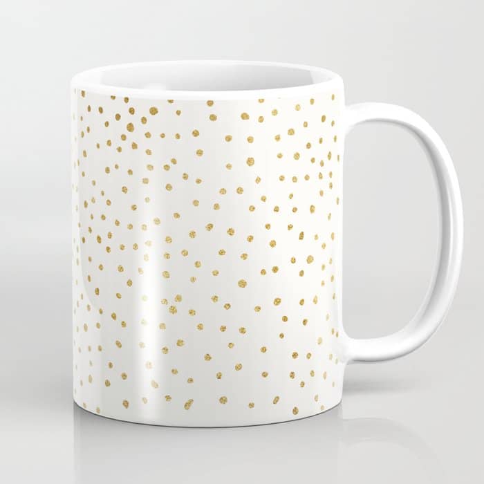 Falling Stars Metallic Gold Dot Pattern Coffee Mug