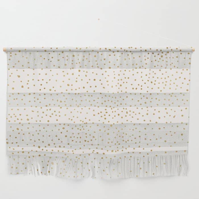 Falling Stars Metallic Gold Dot Pattern Wall Hanging