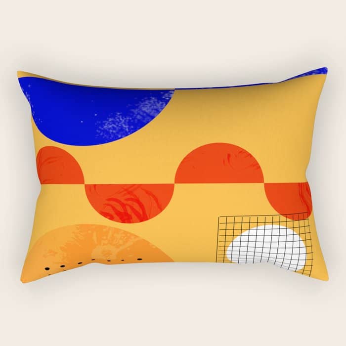 Mid-Century Shapes Abstract No7 Rectangular Pillow