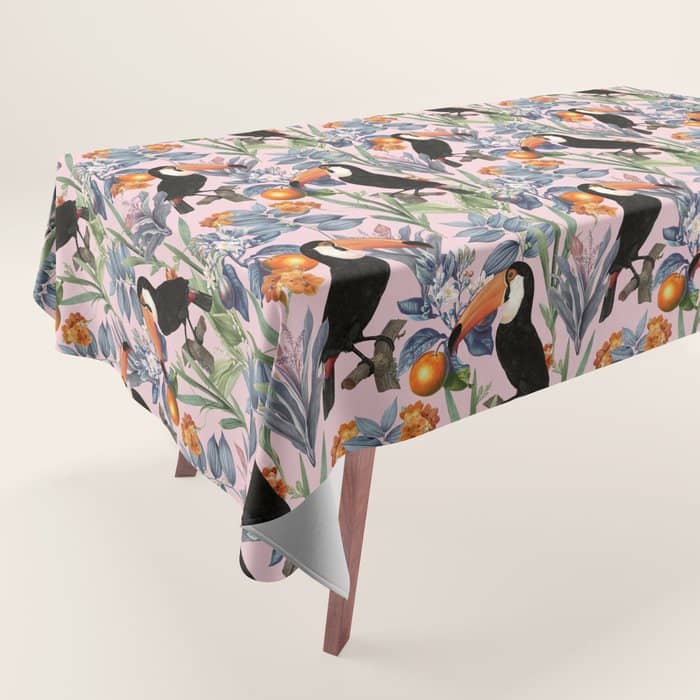Tucan Garden #Pattern #Illustration Tablecloth