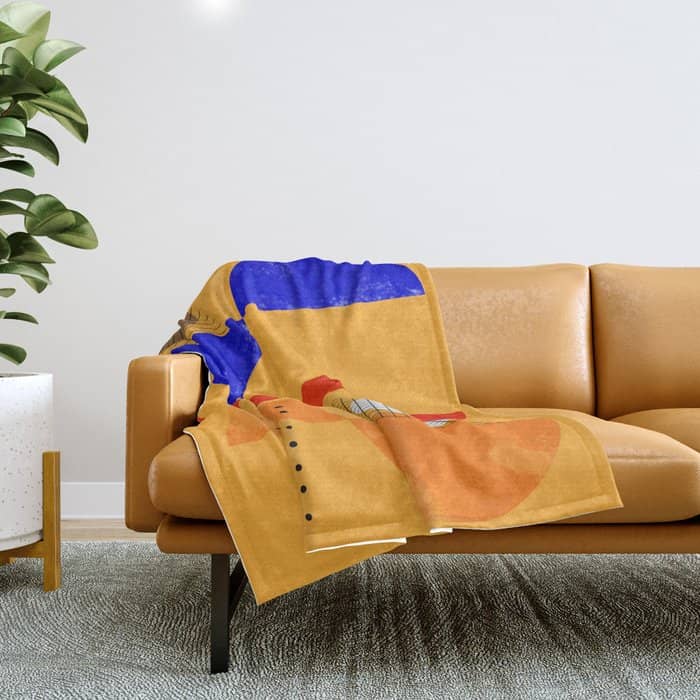 Mid-Century Shapes Abstract No7 Throw Blanket