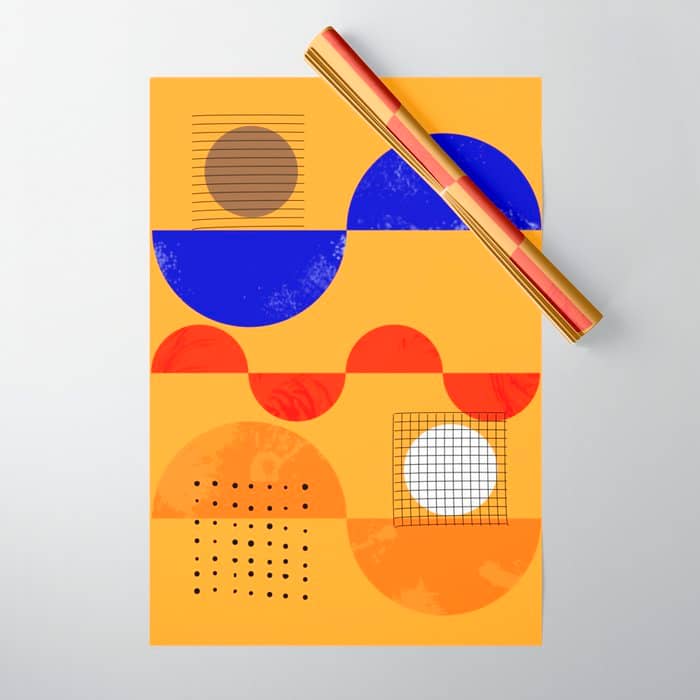 Mid-Century Shapes Abstract No7 Wrapping Paper