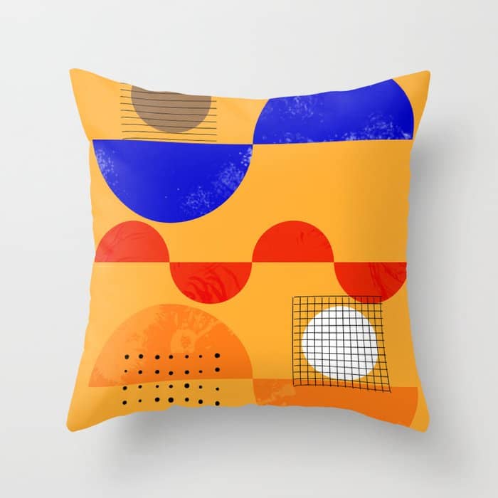Mid-Century Shapes Abstract No7 Throw Pillow
