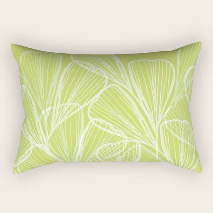 Minimal Modern Green Tropical Abstract Rectangular Pillow