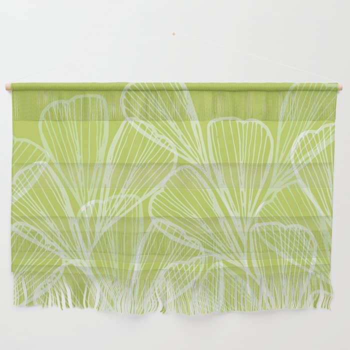 Minimal Modern Green Tropical Abstract Wall Hanging