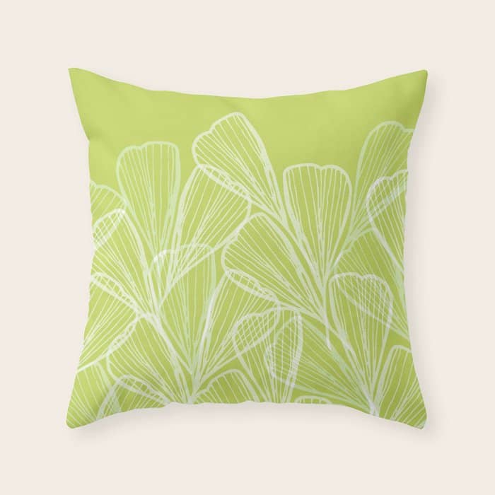Minimal Modern Green Tropical Abstract Throw Pillow