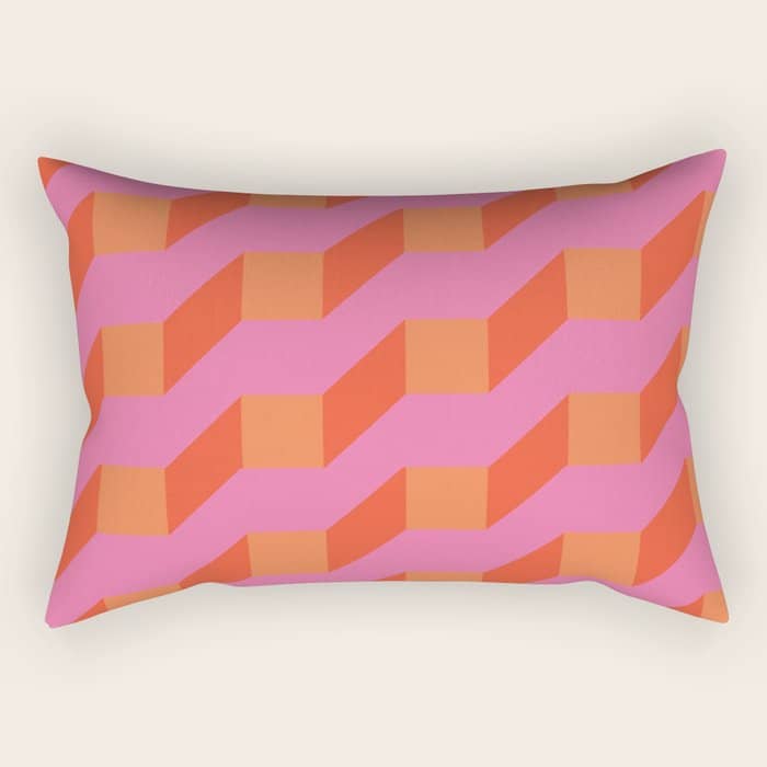 Retro Geometry Bright Pattern No10 Rectangular Pillow
