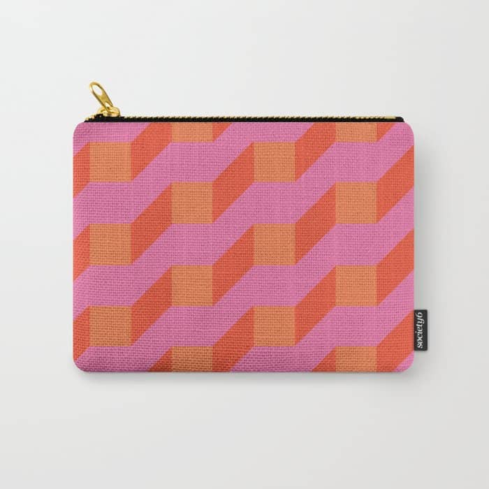 Retro Geometry Bright Pattern No10 Carry All Pouch