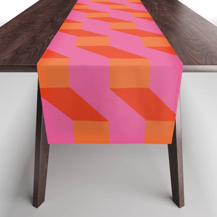 Retro Geometry Bright Pattern No10 Table Runner