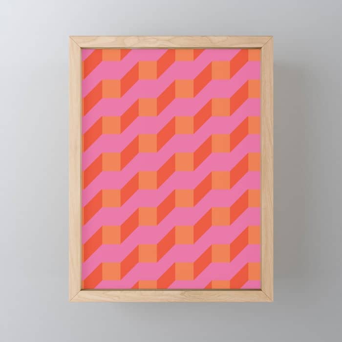 Retro Geometry Bright Pattern No10 Mini Art Print