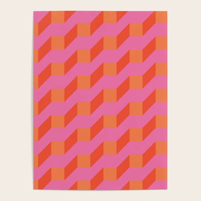 Retro Geometry Bright Pattern No10 Poster