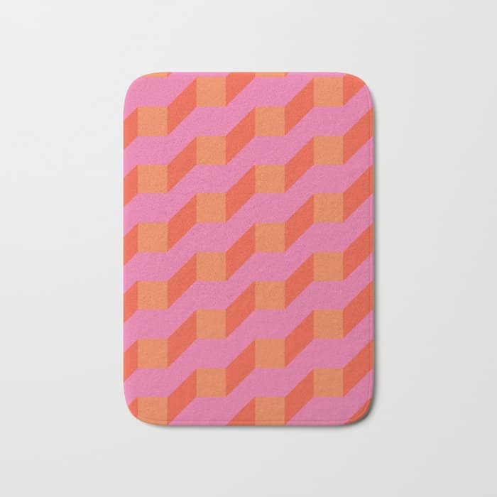 Retro Geometry Bright Pattern No10 Bath Mat