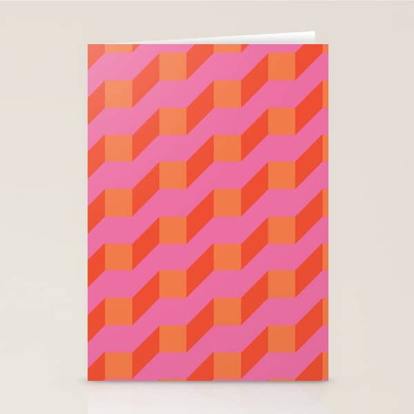 Retro Geometry Bright Pattern No10 Stationery Card