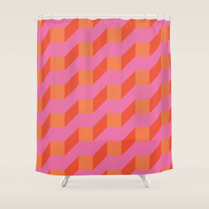 Retro Geometry Bright Pattern No10 Shower Curtain