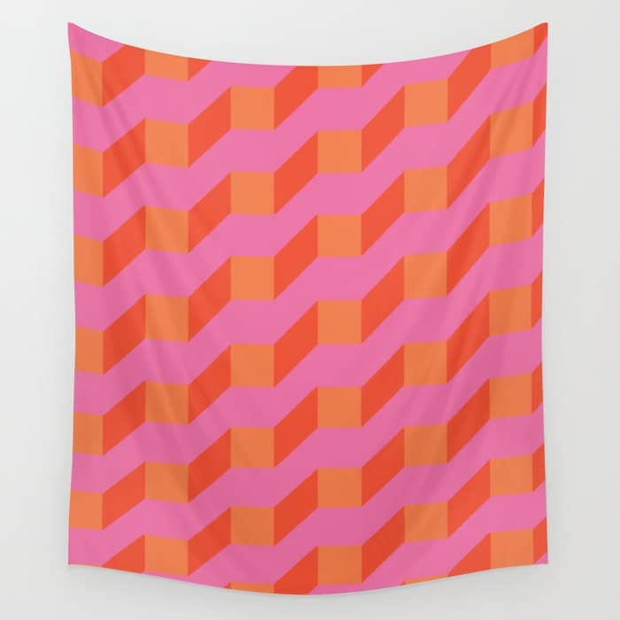 Retro Geometry Bright Pattern No10 Wall Tapestry