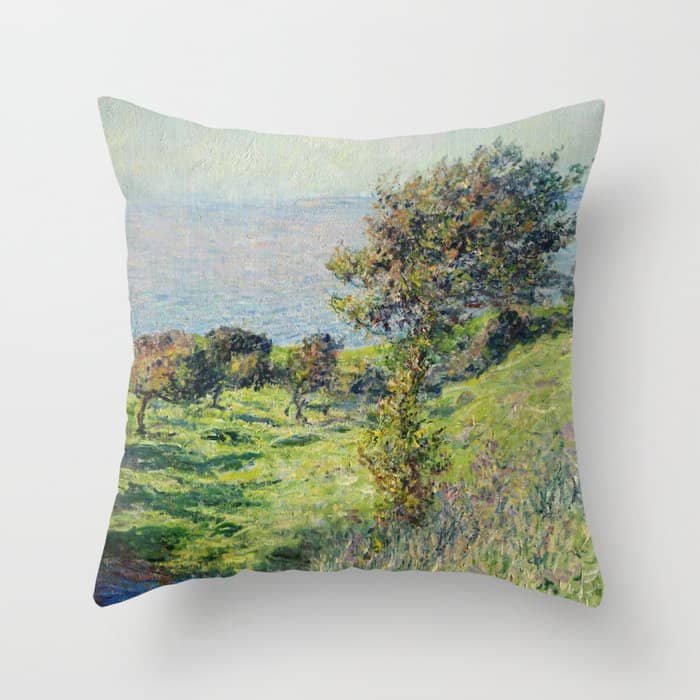 Claude Monet "Coup De Vent" Throw Pillow