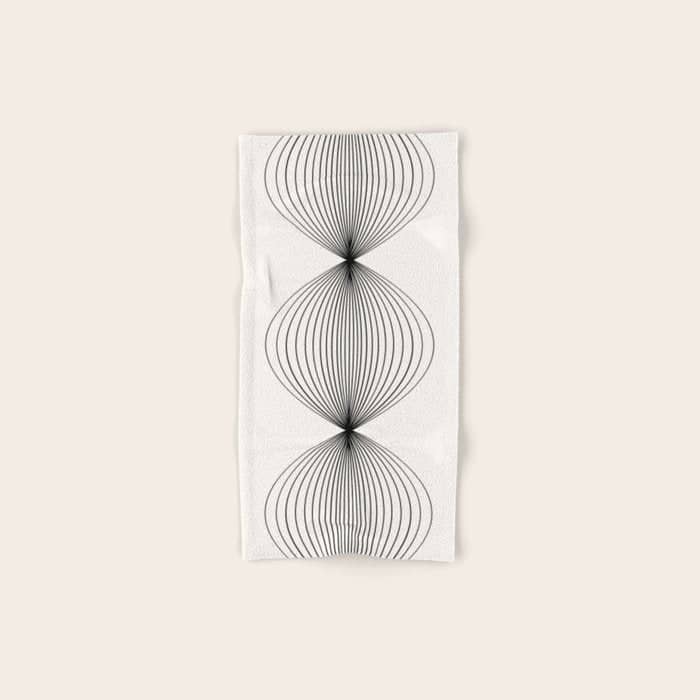 Geometric Orb Shapes - Black And White Bath Towel