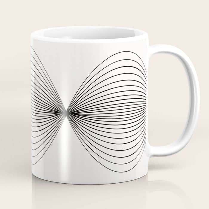 Geometric Orb Shapes - Black And White Coffee Mug