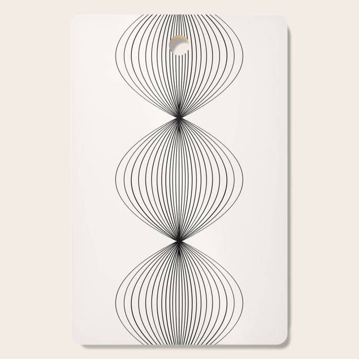 Geometric Orb Shapes - Black And White Cutting Board