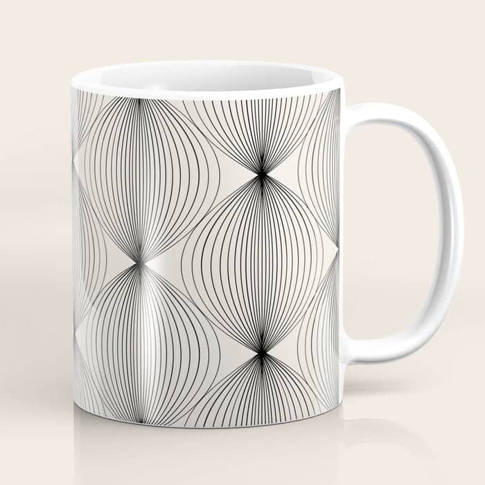 Geometric Orb Pattern - Black And White Coffee Mug