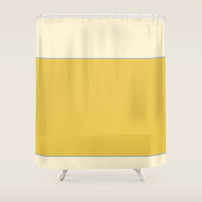 Sunshine Yellow Color Block Warm Vintage Shower Curtain
