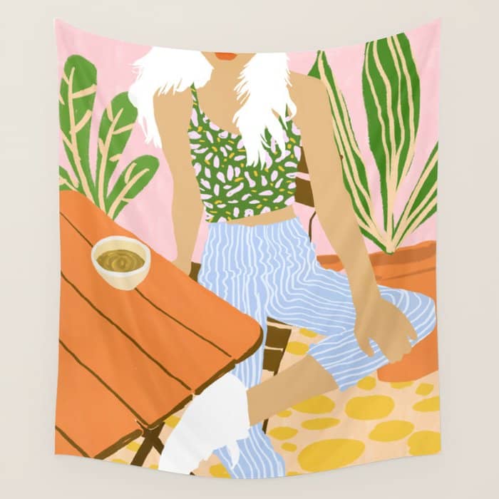 Kawa Tea #Illustration #Fashion Wall Tapestry