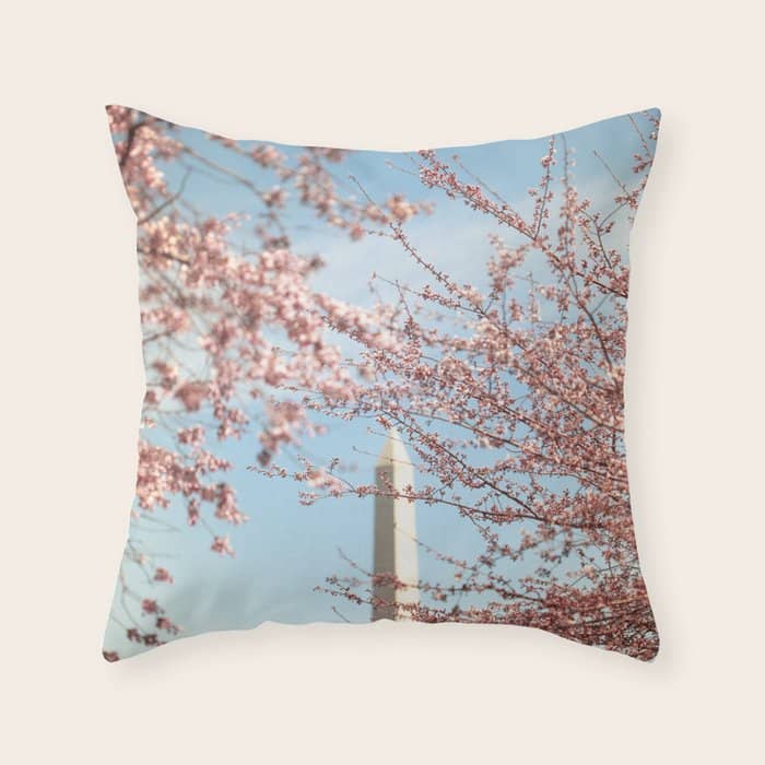 Washington Dc Cherry Blossoms Throw Pillow