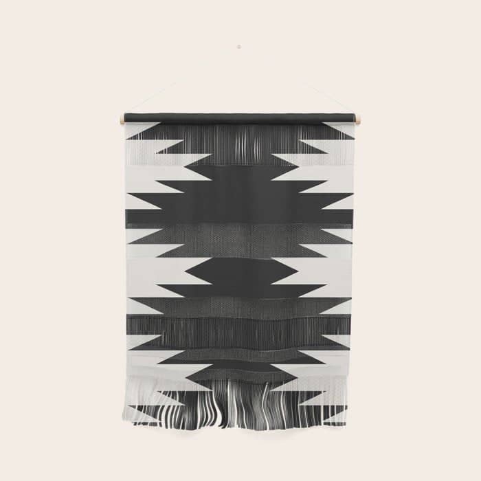 Geometric Southwestern Minimalism - Black And White Wall Hanging