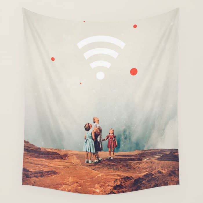 Wirelessly Connected To Eternity Wall Tapestry