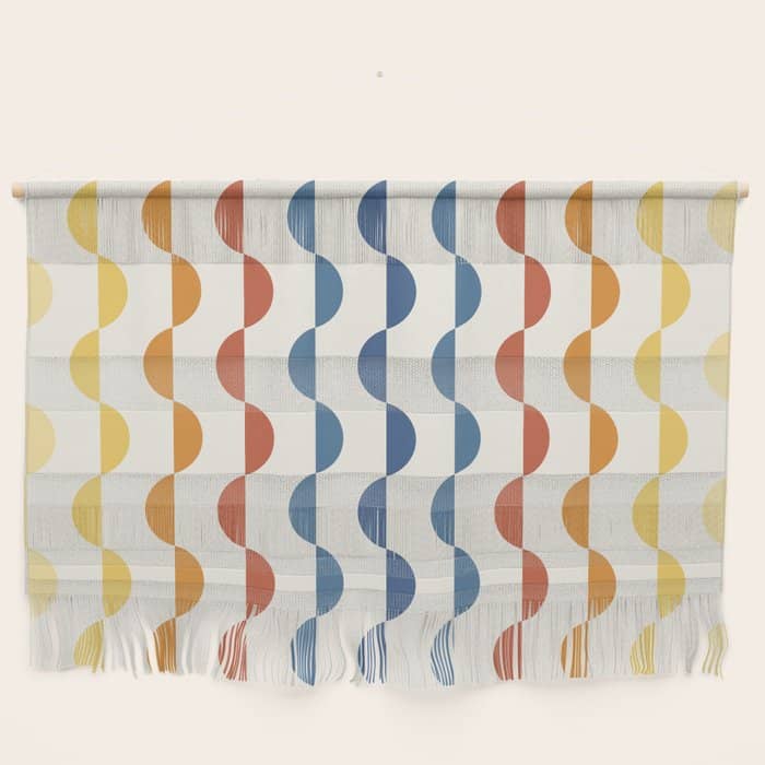 Gwynne Pattern Retro Shapes - Colorful 70'S Wall Hanging