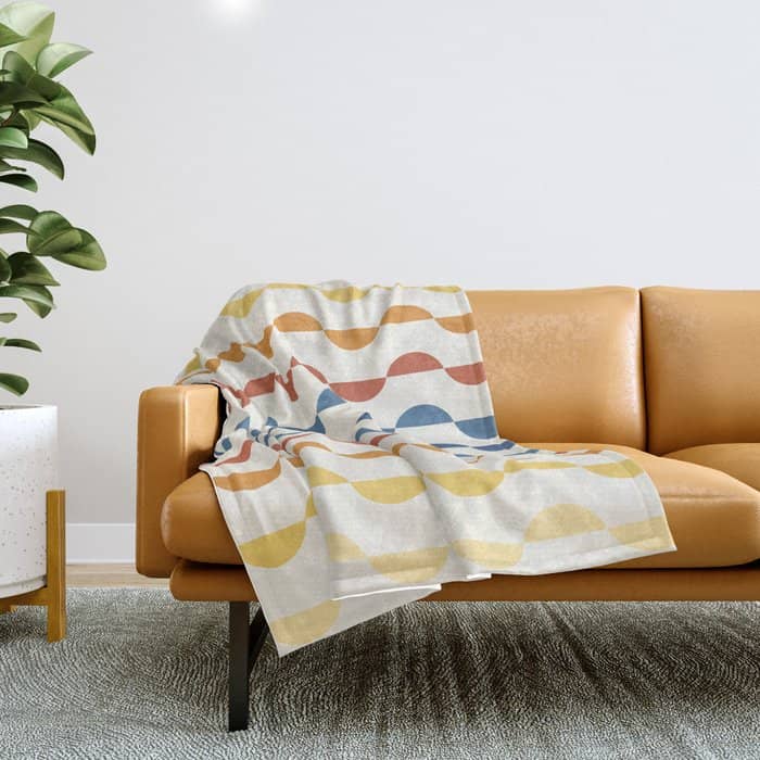 Gwynne Pattern Retro Shapes - Colorful 70'S Throw Blanket