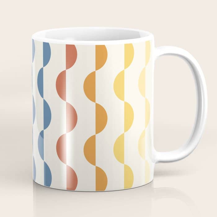 Gwynne Pattern Retro Shapes - Colorful 70'S Coffee Mug