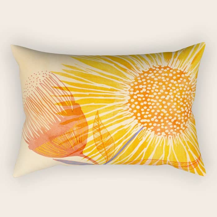 Tuesday Afternoon Sunflowers Still Life Rectangular Pillow