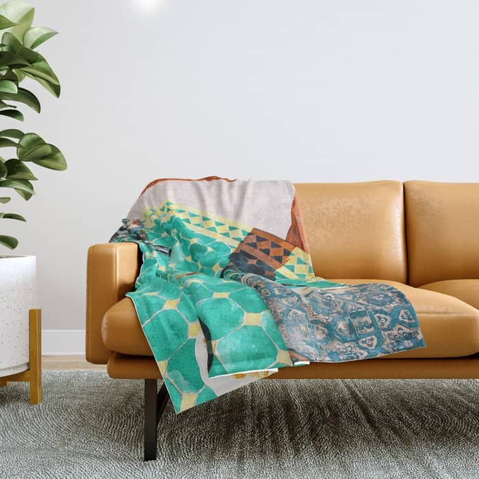Chai, India Culture & People Painting, Exotic Travel Places Tea Bohemian Colorful Morocco Turkish Throw Blanket