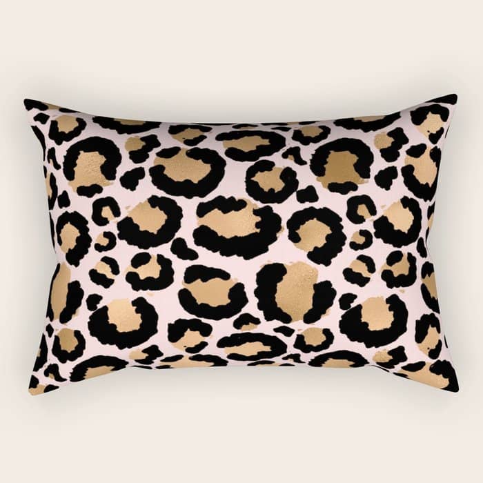 Animal Print - Pink Copper Rectangular Pillow