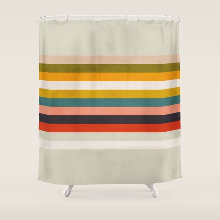 Modern Abstract Stripe Geometric Shower Curtain