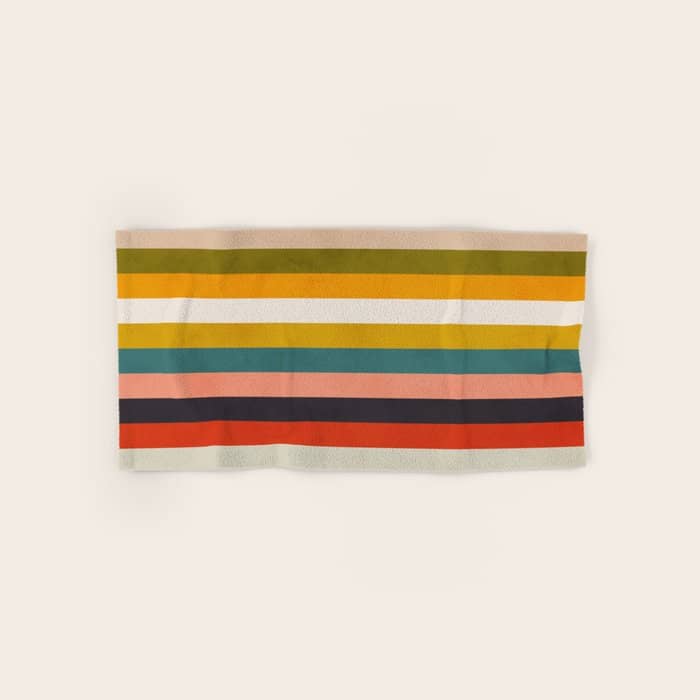 Modern Abstract Stripe Geometric Bath Towel