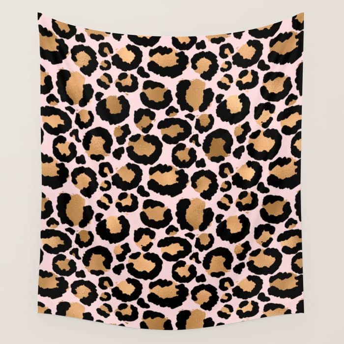 Animal Print - Pink Copper Wall Tapestry