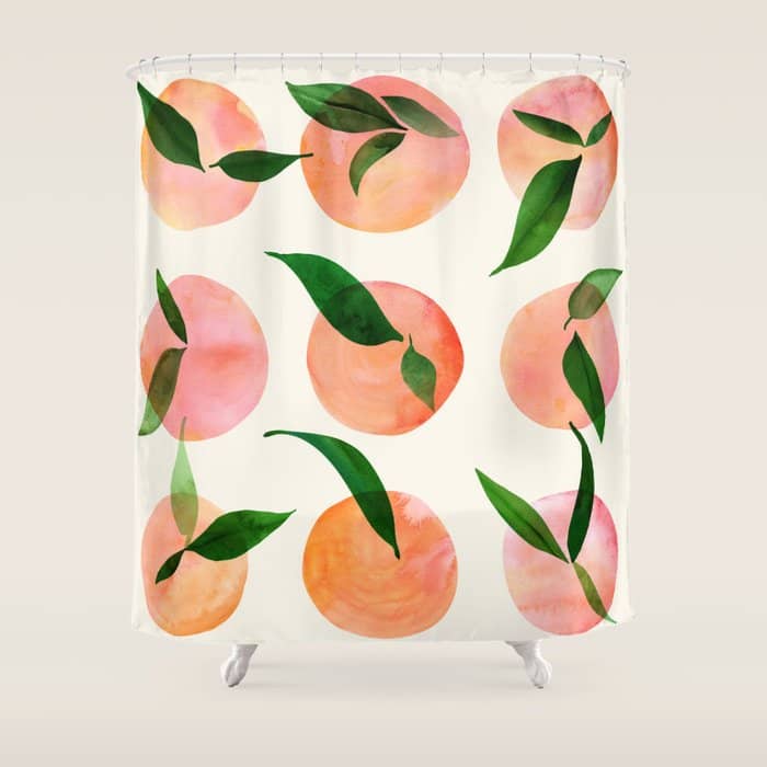 Abstract Watercolor Fruit Shapes Shower Curtain