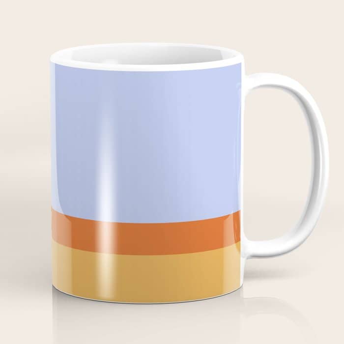70s Summer Color Block Blue And Orange Coffee Mug
