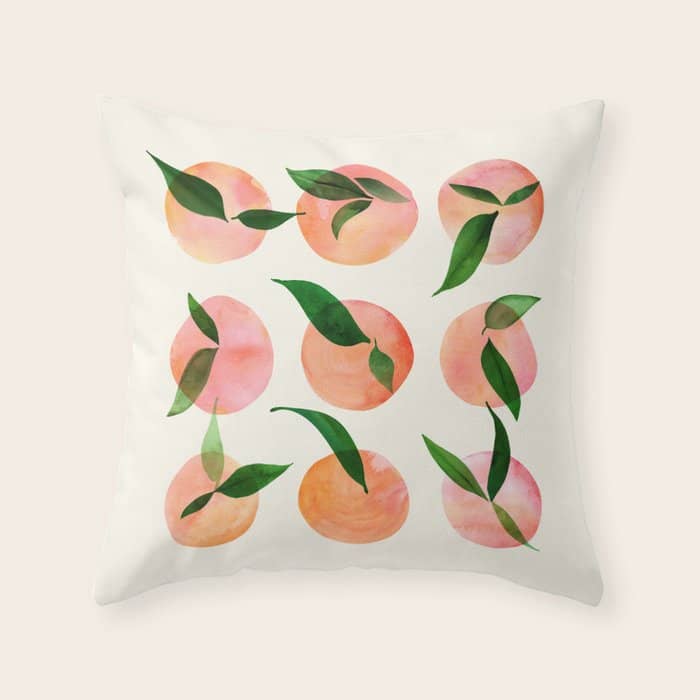 Abstract Watercolor Fruit Shapes Throw Pillow