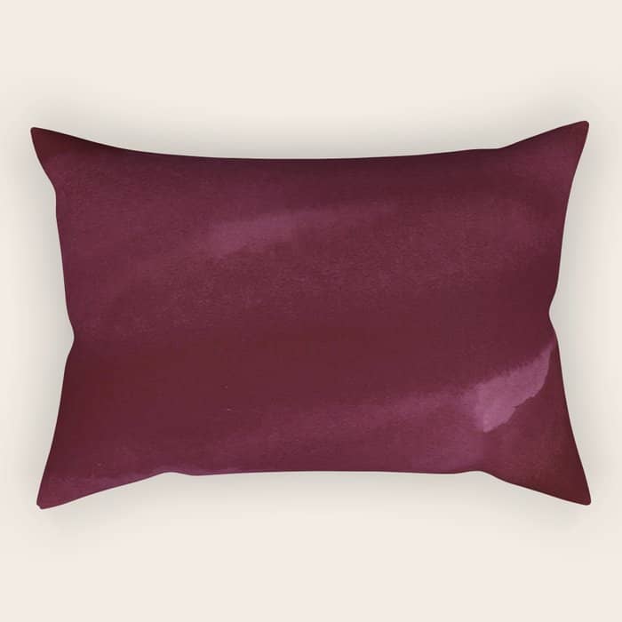 Abstract Modern Dark Burgundy Watercolor Rectangular Pillow
