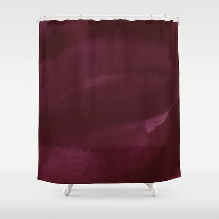 Abstract Modern Dark Burgundy Watercolor Shower Curtain